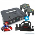 N64 - Konsole (inkl. Mario Kart, 2 Controller, Lenkrad & Zubehör) (gebraucht)