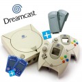 Dreamcast - Konsole + 2 Controller + 2 VMU + 2 Vibration Packs +Zubehör (gebraucht)