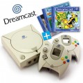 Dreamcast - Konsole + Virtua Fighter + MSR + Jet Set Radio + 2 Controller + Zubehör (gebraucht)
