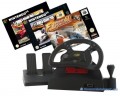 N64 - Madcatz Lenkrad + 3 Rennspiele (World Grand Prix 1 & 2 + Pole Position)