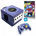 GameCube - Konsole lila + Die Sims brechen aus + Controller (gebraucht)