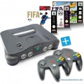 N64 - Konsole + Fifa 64 + Fifa 98 + International Superstar Soccer + 2 Controller (gebraucht)