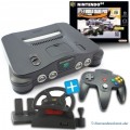 N64 - Konsole (inkl. F1 Grand Prix, Lenkrad, Controller & Zubehör) (gebraucht)