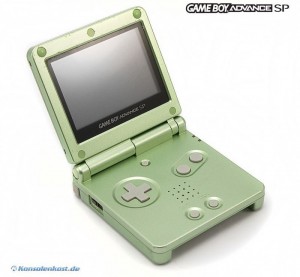 GBA/GameBoy Advance SP Konsole inkl. Netzteil #Pear green (mit Gebrauchsspuren) (gebraucht)