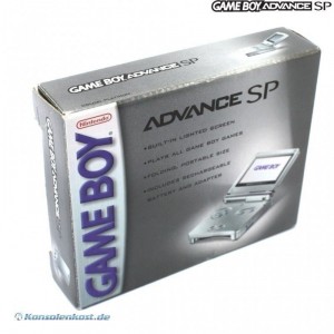 GBA/GameBoy Advance SP Konsole NTSC inkl. PAL Netzteil #Platinum (mit OVP) (gebraucht)