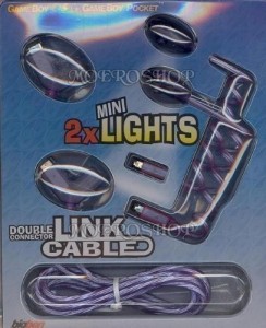 GameBoy Color - 2x MINI Lights mit Double Connector Link Cable (NEU & OVP)