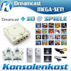 Dreamcast - Konsole (inkl. 2 Controller / 2 Vibr. / 2 VMU + 10 Spiele) (gebraucht)