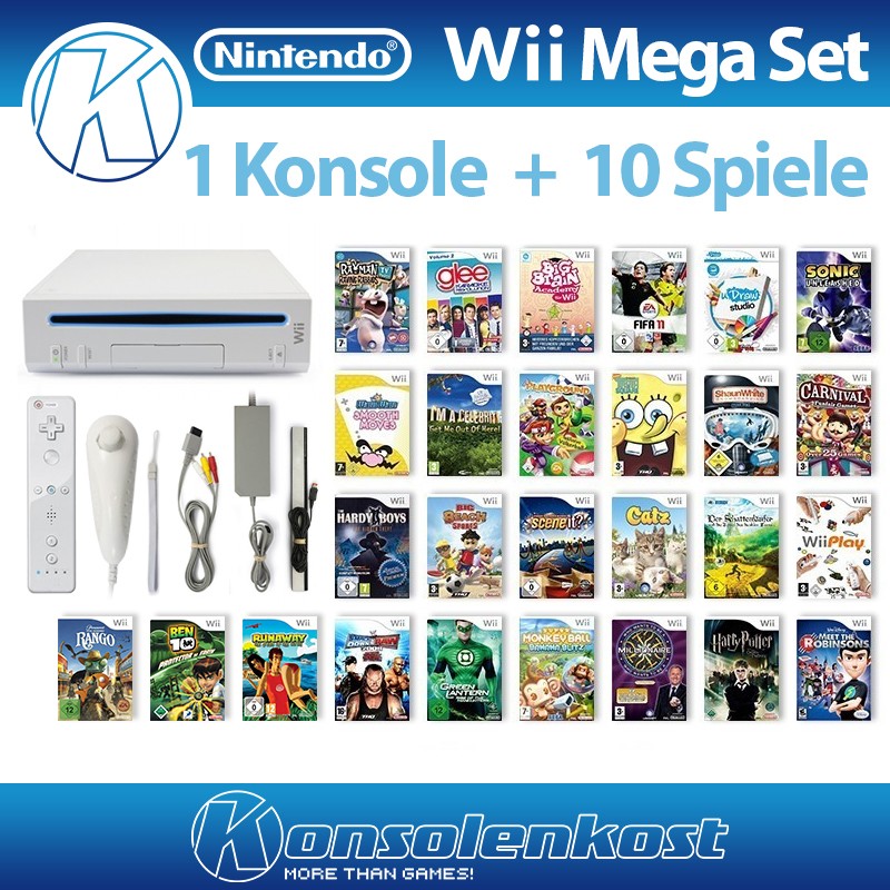 Wii MegaSet Konsole weiß kaufen 9900356 Konsolenkost